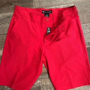 Travis Mathew Red Flat Front Shorts
